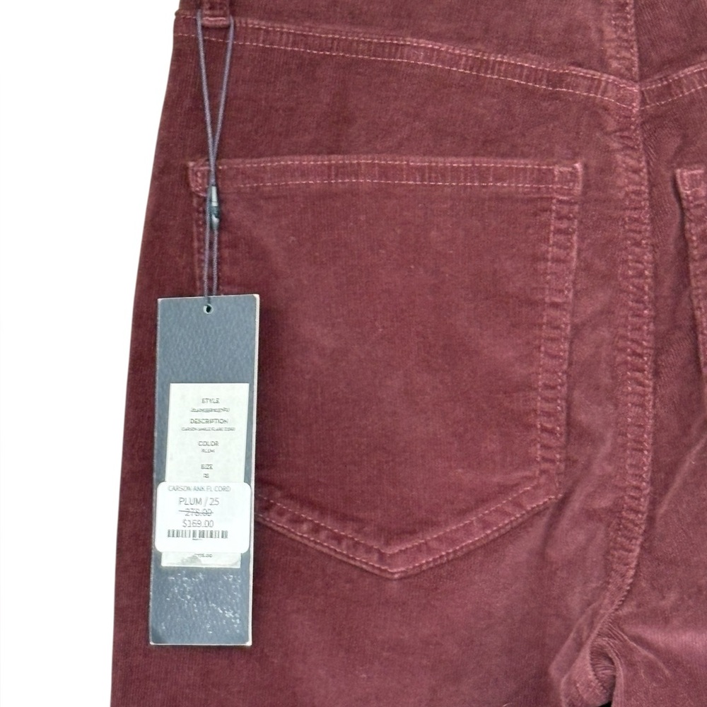 New Veronica Beard Burgundy Corduroy Carson Ankle Flare Jeans Sz 25 Please Read - Picture 7 of 8
